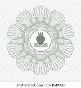 Green linear rosette. with ship icon inside