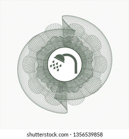 Green linear rosette with shower icon inside