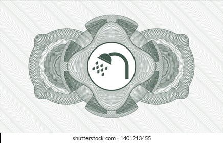 Green linear rosette with shower icon inside