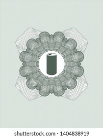 Green linear rosette with soda can icon inside