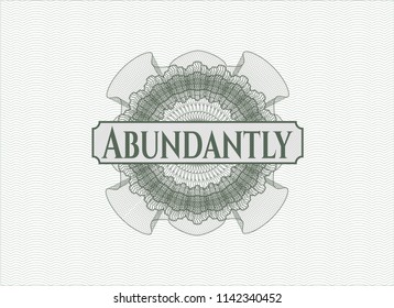 Green linear rosette with text Abundantly inside