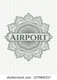 Green linear rosette with text Airport inside