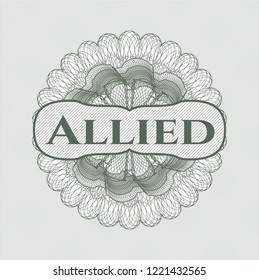 Green linear rosette with text Allied inside