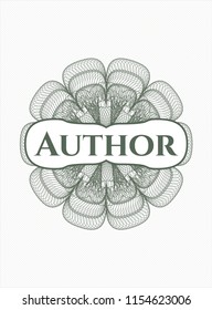 Green linear rosette with text Author inside