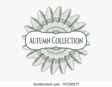 Green linear rosette with text Autumn Collection inside