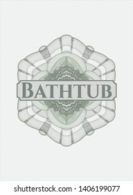 Green linear rosette with text Bathtub inside