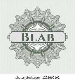 Green linear rosette with text Blab inside