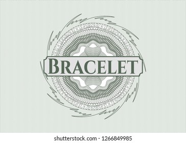 Green linear rosette with text Bracelet inside