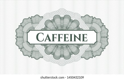 Green linear rosette with text Caffeine inside