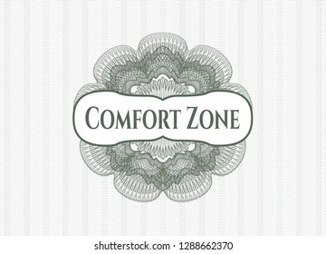 Green linear rosette with text Comfort Zone inside