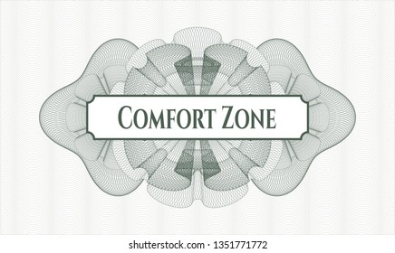Green linear rosette with text Comfort Zone inside