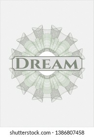 Green linear rosette with text Dream inside