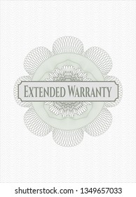 Green linear rosette with text Extended Warranty inside