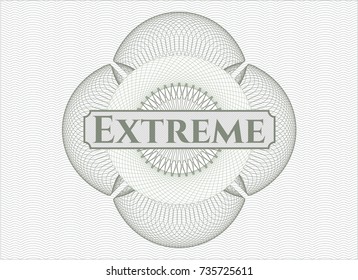 Green linear rosette with text Extreme inside