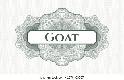 Green linear rosette with text Goat inside