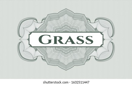 Green linear rosette with text Grass inside