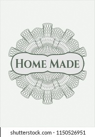 Green linear rosette with text Home Made inside