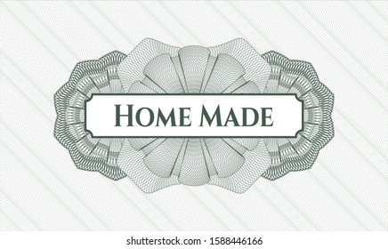 Green linear rosette with text Home Made inside