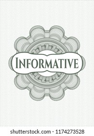Green linear rosette with text Informative inside