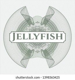 Green linear rosette with text Jellyfish inside