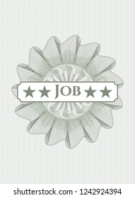 Green linear rosette with text Job inside