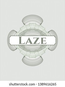 Green linear rosette with text Laze inside