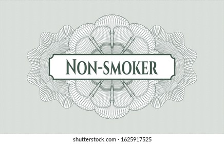Green linear rosette with text Non-smoker inside