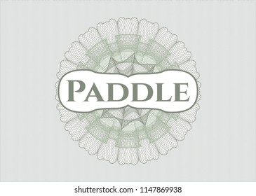 Green linear rosette with text Paddle inside