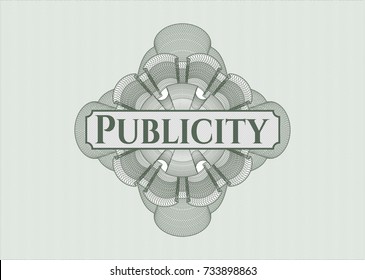 Green linear rosette with text Publicity inside
