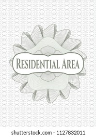 Green linear rosette with text Residential Area inside