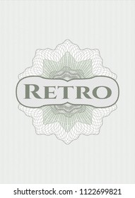 Green linear rosette with text Retro inside