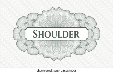 Green linear rosette with text Shoulder inside