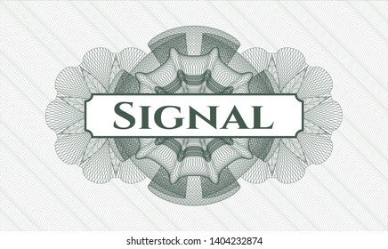 Green linear rosette with text Signal inside