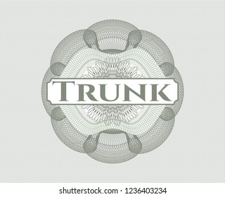 Green linear rosette with text Trunk inside
