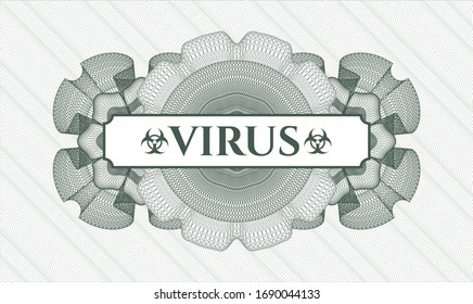 Rosette lineal verde con texto Virus dentro