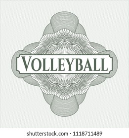 Green linear rosette with text Volleyball inside