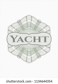 Green linear rosette with text Yacht inside
