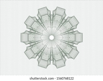 Green linear rosette. Vector Illustration. Detailed.