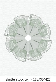 Green linear rosette. Vector Illustration. Detailed.
