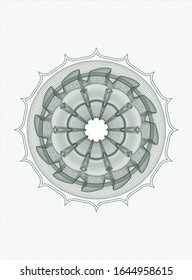 Green linear rosette. Vector Illustration. Detailed.