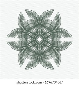 Grüne lineare Rosette. Vektorillustration Illustration. Detaillierte Angaben.