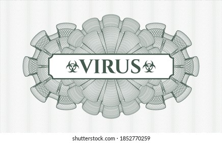Rosette lineal verde. Ilustración vectorial. Detallado con el virus de texto dentro