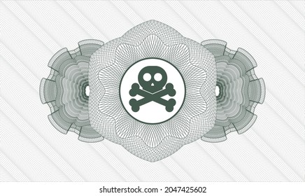 Rosette lineal verde. Ilustración vectorial. Detallado con el icono cruzado dentro