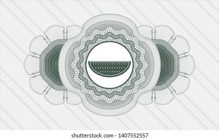 Green linear rosette with watermelon icon inside