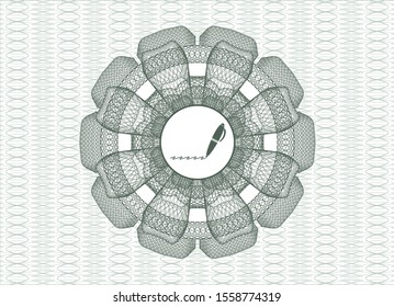 Green linear rosette with writer icon inside