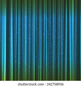Green lines abstract bright background with lights. Vector EPS10.