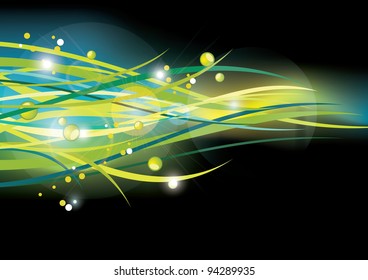 Green lines. Abstract vector background