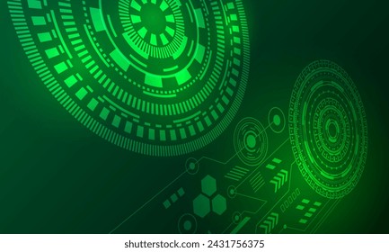green lines circuit connecting network hi technology abstract background