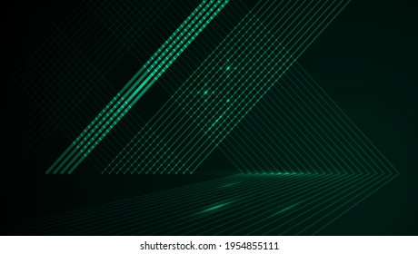Green lines crisscross constructing space texture vector background 