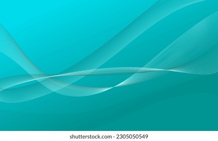 green lines curve wave with soft gradient abstract background